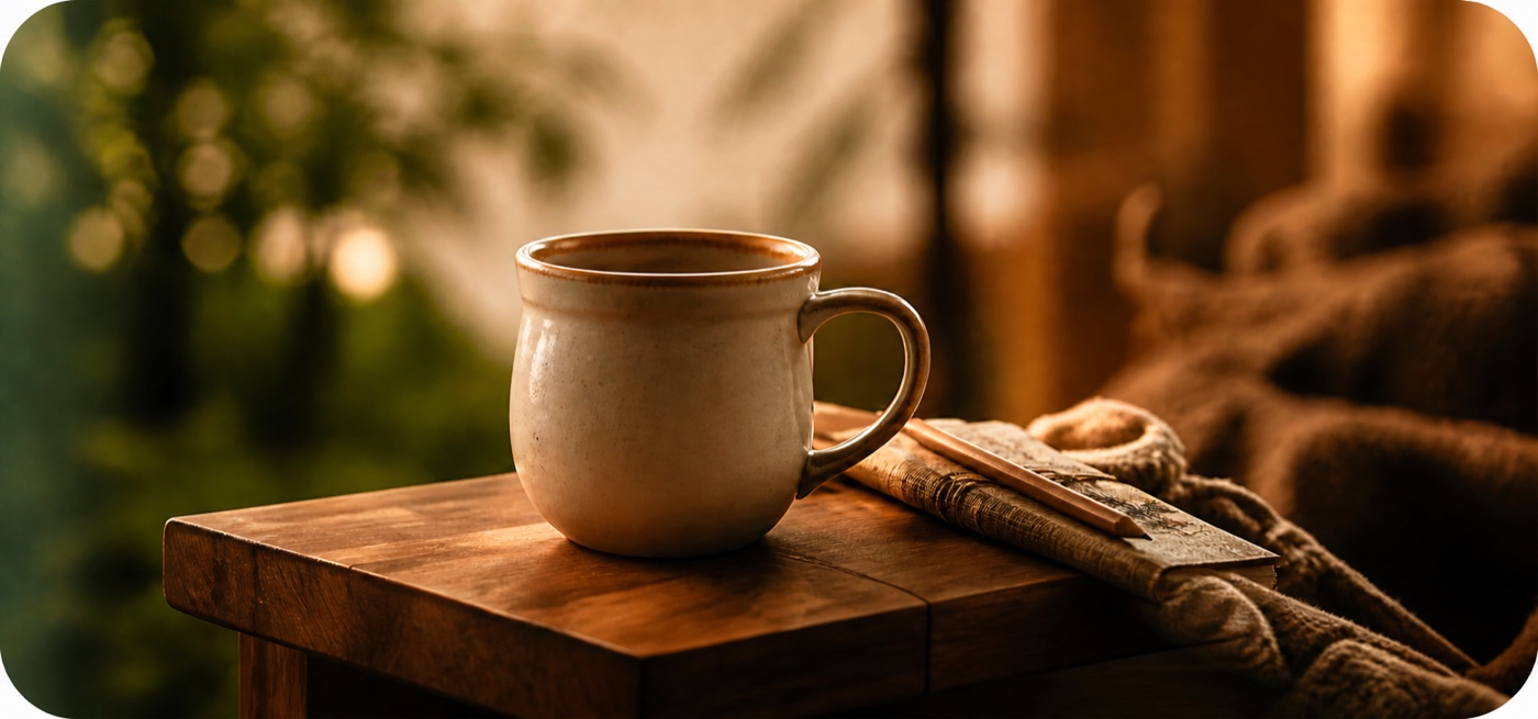 Tasse Tee als Einladung zu einem ruhigen Gespräch